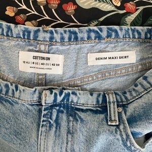COTTON ON denim maxi  skirt